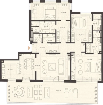 План квартиры №9B